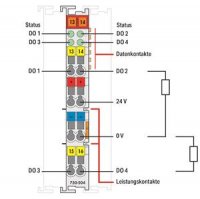 4kanálový binární výstup DC 24V 0,5 A světle šedá WAGO 750-504