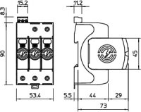 OBO V50-3+FS-280 Kombinovaný svodič přepětí typ 1+2,3P 50kA(10/350),DS 280V