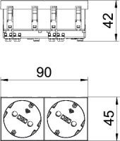 OBO STD-D3 RW2 Zásuvka 33° schuko ochranný kontakt,2-nás. 250V 10/16A čistě bílá