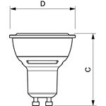 LED žárovka Philips 4.5-50W GU10 827 36D 230V