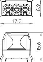 OBO 61 325 LGR Násuvná svorka bezšroubové svorky 3x2,5mm2 světle šedá