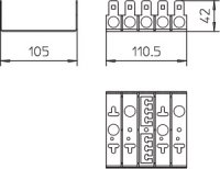 OBO LSA-M Montážní opěrka, pro 4 moduly LSA Plus, 5, Ocel