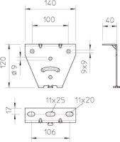 OBO KU 3 V A2 Základová deska pro US 3 a 2068 variabilní Nerez 1.4307 A2 1.4301