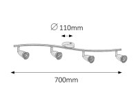 Norman GU10 4x 50W IP20 saténový chrom RABALUX 5994
