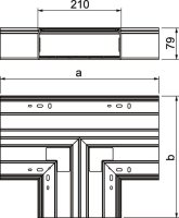 OBO WDK T80210RW Díl T pro kanál WDK 400x210x80 čistě bílá Polyvinylchlorid PVC