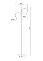 Stojací lampa TALIS LAMP 2X42W E27 BK REDO 01-2652