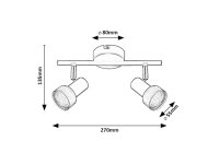 KONRAD GU10 2x 50W IP20 matná černá RABALUX 73012