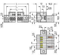 Konektor s pájecími piny CAGE CLAMP 1,5mm2 šedá 11pól. WAGO 734-311/019-000
