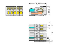 Pružinová svorka CAGE CLAMP 2,5mm2 světle šedá 13pól. WAGO 721-113/026-000