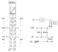 4kanálový binární vstup DC 24V 0,2 ms WAGO 750-1423