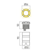 XROUTE REC. IP67 IK08 3W 24V DC 3000K CR