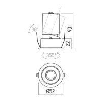 XSLICK REC. LIGHT FITING fi.52 220-240V