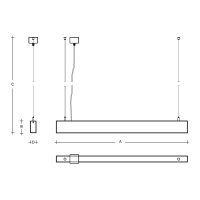 Závěsné svítidlo Izar III 1500mm 18,8W 3000K 3210lm černá ZLI3.L3.1500.93M DALI2