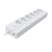 6z prodlužovací přívod, 2m, 3 x 1mm2, bílý, 7x vypínač SOLIGHT PP160