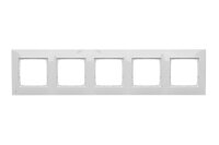 Rámeček 5-násobný Simon 54 Premium, IP20/IP44, antibakteriální bílá DR5/AB11