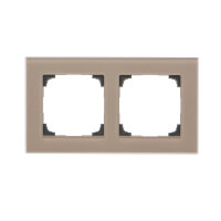 Rámeček 2 násobný, skleněný béžové matné sklo KONTAKT SIMON TRN2/172