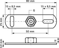 Stěnový úchyt 670 80mm zp M6 WALRAVEN 6703006