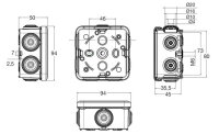 Krabice AcquaBOX 3028 IP65 94x94x50mm montáž na povrch plné víko FAMATEL