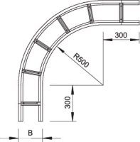 OBO WLB 90 113 A2 Oblouk 90° pro kab.žebř. pro vel.rozp.110 110x300 Nerez