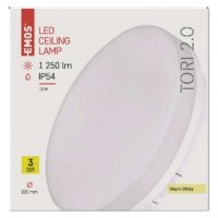 LED přisazené svítidlo TORI, kruhové bílé 15W teplá bílá, IP54 EMOS ZM4121