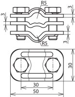 UNI-zkušební svorka FeZn s mezidestičkou, pro prům. 2 x 7-10mm DEHN 459003