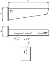 Nástěnný výložník OBO AW 30 51 A4 B510mm Nerez