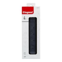 PRODLUŽOVACÍ PŘÍVOD 4X2P+T, VYP/ZAP, KABEL 3 M, ČERNÁ/TMAVĚ ŠEDÁ LEGRAND 049460