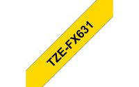 BROTHER TZe-FX631,  žlutá / černá, 12 mm,  s flexibilní páskou