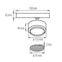 Svítidlo do lišty BTL 28W-930-B (TEAR N) KANLUX 35655