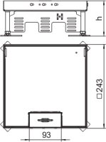 OBO RKSN2 9 VS 20 Čtvercová kazeta se šňůrovým vývodem 242x243mm Nerez ocel