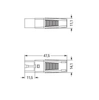 Zástrčka S pouzdrem s odlehčením tahu 2pól. světle šedá WAGO 893-1032