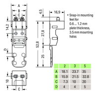 Upevňovací adaptér pro 3vodičové svorky řada 221 4mm2 černá WAGO 221-523/000-004