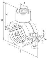 Dvoušroubková objímka FRS TRIPLE 63-70 FISCHER 500705