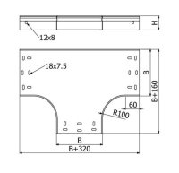 T-kus žlabu LINEAR+  TL-1B (R100) 100/60 ''SZ'' ARKYS ARB-14310217