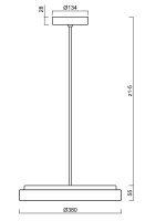 Závěsné LED svítidlo se skleněným stínidlem CARINA P1 26W IP40 DALI 3K bílá