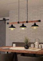 Závěsné svítidlo OLDBURY E27 černá/hnědá RUSTIKAL 3X60W IP20 EGLO 44086