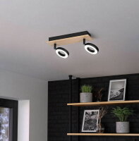 Bodové svítidlo RIELVES LED dřevo/černá/bílá 2X4,2W IP20 EGLO 901203