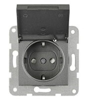 SCHUKO s bezpečnostní clonkou a klapkou, antracit SCHRACK EV111205--