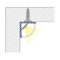 Rohový hliníkový profil černý RS2 16x16mm včetně mléčného difuzoru 3m
