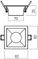 XKONE REC. SQ. SPOT GU10/PAR16 1x50W max
