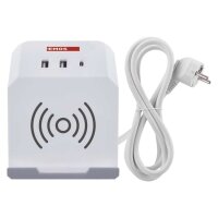 Prodlužovací kabel kostka 2 m 2 zásuvky bílý 2×USB-A+1×USB-C+Qi 1,5 mm2