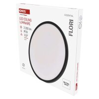 LED přisazené svítidlo FLORI kruhové, černé, 22W, neutrální bílá EMOS ZM1405