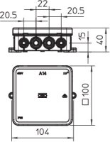 OBO A 14 Odbočné krabice bez svorkovnice 100x100x38 světle šedá Polyetylén PE