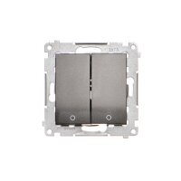 Dvojitý dvojpólový spínač 16AX 250V, antracit, metalizovaná DW22A.01/48