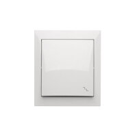 Schodišťový vypínač odolný proti stříkající vodě s osvětlením bílá ACW6A/11