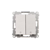 Spínač 2 násobný dvoupólový, řazení 2+2 hliníková matná   TW22A.01/143