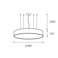 Svítidlo MONO 80 P-Z, W DIM 100W 2CCT 3000K/4000K závěsné bílé LED2 3271451D