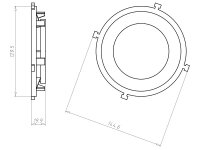Přední kryt, HaloX 100, průměr 80 mm, do betonu KAISER 1281-63