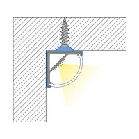 Rohový hliníkový profil RF černý 16x16mm bez difuzoru 2m MCLED ML-761.421.43.2