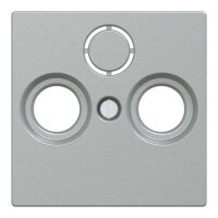 Centrální deska, Merten System M, anténa, 2/3 otvory, aluminium, matný plast